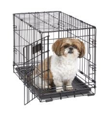 4 X MIDWEST HOMES FOR PETS NEWLY ENHANCED SINGLE DOOR ICRATE 58.42 CM (22-INCH) LONG DOG CRATE, INCLUDES LEAK-PROOF PAN, FLOOR PROTECTING FEET , DIVIDER PANEL & NEW PATENTED FEATURES, BLACK, MODEL 15