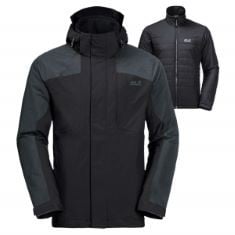 2X ASSORTED JACK WOLFSKIN TO INCLUDE JACK WOLFSKIN VIKING SKY JACKET MEN'S JACKET - BLACK, LARGE.