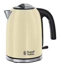 6X ASSORTED KITCHEN ITEMS TO INCLUDE RUSSELL HOBBS CREAM STAINLESS STEEL 1.7L CORDLESS ELECTRIC KETTLE WITH BLACK HANDLE (FAST BOIL 3KW, REMOVABLE WASHABLE ANTI-SCALE FILTER, PULL TO OPEN HINGED LID,