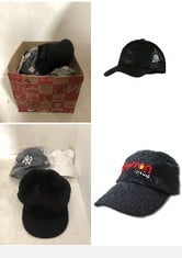 15X ASSORTED HATS TO INCLUDE HEADSWEATS UNISEX 7700BL HEADSWEAR, BLACK, ONE SIZE UK, BUFF TRUCKER CAP BLACK UNISEX YOUTH.