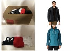 20X ASSORTED BRANDED CLOTHING TO INCLUDE REGATTA WOMEN'S CALDERDALE IV JACKETS WATERPROOF SHELL, DRGNFLY/REFL, 12 UK, COLUMBIA MEN'S STEENS MOUNTAIN FULL ZIP 2.0 FLEECE.