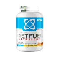 5 X USN DIET FUEL ULTRALEAN MEAL REPLACEMENT SHAKE POWDER, BANANA CARAMEL FLAVOUR - 2KG, HIGH PROTEIN SHAKE POWDERED DRINK MIX, LOW CALORIE DIET & WEIGHT CONTROL POWDER, 24G PROTEIN BBE 11/2025.