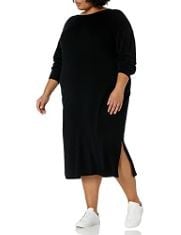 X30 ASSORTED CLOTHING TO INCLUDE THE DROP WOMEN'S SUKI RIB MIDI V-BACK SWEATER DRESS, BLACK, XXL.