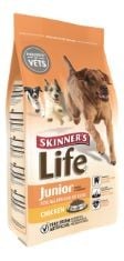 X11 ASSORTED DOG FOOD TO INCLUDE SKINNERS LIFE COMPLETE DRY JUNIOR DOG FOOD CHICKEN, 2.5 KG, FOLD HILL FOODS 6 X POINTER MILKY PETITE BONES 400G, CLEAR.