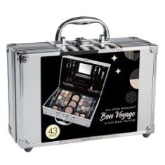 15 X MARKWINS THE COLOR WORKSHOP - FASHION TRAIN CASE WITH COMPLETE PROFESSIONAL BON VOYAGE MAKEUP KIT SET FOR EYES, FACE, NAILS & LIPS FOR GIRLS, TEENAGERS & WOMEN, MULTICOLOR.