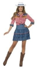 X14 ASSORTED ADULT FANCY DRESS TO INCLUDE SMIFFYS RODEO DOLL COSTUME, S - UK SIZE 08-10, BLUE, SMIFFYS DELUXE TUDOR LORD COSTUME, BLACK WITH TOP, TROUSERS, CAPE & NECK RUFFLE, HISTORICAL FANCY DRESS,