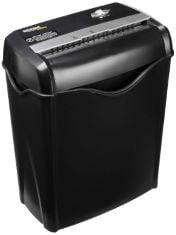 2 X BASICS 6-SHEET CROSS CUT PAPER/CD/CREDIT CARD SHREDDER, BLACK, 19.6 X 30.7 X 38.1 CM.