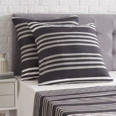 9 X BASICS SATEEN PILLOWCASE, SET OF 2, 65 X 65 CM X 2, MULTI-STRIPE.