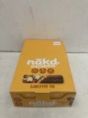 NĀKD RAW FRUIT AND NUT BARS BANOFFEE PIE FLAVOUR (35 BARS PER BOX 7 BOXES) BB:15/10/24.