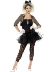 X18 ASSORTED FANCY DRESS TO INCLUDE SMIFFYS 80S WILD CHILD COSTUME, BLACK JACKET, TOP, TUTU, LEGGINGS, GLOVES & HEADBAND, 1980'S FANCY DRESS, 1980S DRESS UP COSTUMES, SMIFFYS CHRISTMAS TREE COSTUME,