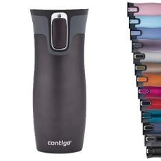 X20 ASSORTED BOTTLES TO INCLUDE CONTIGO WEST LOOP AUTOSEAL TRAVEL MUG, STAINLESS STEEL THERMAL MUG, VACUUM FLASK, LEAKPROOF TUMBLER, COFFEE MUG WITH BPA EASY-CLEAN LID, 470 ML, GUNMETAL.