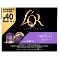 X20 ASSORTED TEA AND COFFEE TO INCLUDE L'OR ESPRESSO LUNGO PROFONDO COFFEE PODS X40 INTENSITY 8 (PACK OF 1, TOTAL 40 CAPSULES).