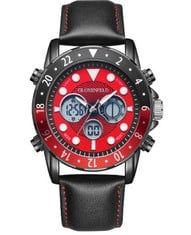 HAND ASSEMBLED GLOBENFELD LIMITED EDITION MIRAGE WATCH RED RRP £410.