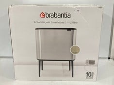 BRABANTIA BO TOUCH BIN, WITH 2 INNER BUCKETS 11 + 23 LITRE SOFT BEIGE RRP- £187