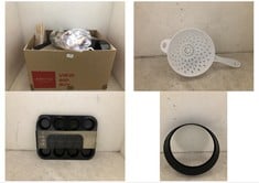 BOX OF ASSORTED JOHN LEWIS HOUSEHOLD ITEMS TO INCLUDE PROFESSIONAL 12 CUP BUN TRAY BLACK