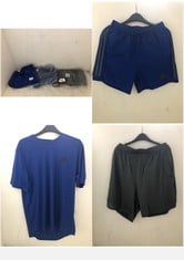 3 X ASSORTED BRANDED CLOTHING TO INCLUDE ADIDAS RUN ICON SHORTS BLUE SIZE SM