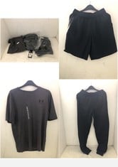 3 X ASSORTED BRANDED CLOTHING TO INCLUDE UNDER ARMOUR CUFFED JOGGERS BLACK SIZE M