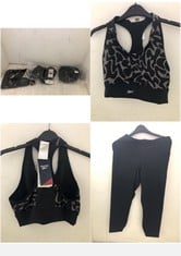 3 X ASSORTED BRANDED CLOTHING TO INCLUDE UNDER ARMOUR MERIDIAN ANKLE GYM LEGGINGS BLACK SIZE LG