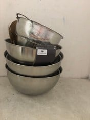 APPROX 10 X ASSORTED JOHN LEWIS KITCHEN ITEMS TO INCLUDE STAINLESS STEEL MIXING BOWL 5 LITRES