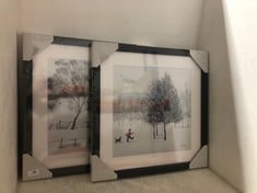 JOHN LEWIS ADAM BARSBY RED COAT FRAMED PRINT 54.5 X 54.5CM SET OF 2 TOTAL RRP- £210