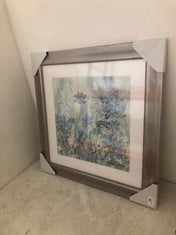 JOHN LEWIS CATHERINE J STEPHENSON POWDER BLUE FLOWERS I FRAMED PRINT 60.5 X 60.5CM RRP- £105