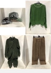 4 X ASSORTED JOHN LEWIS CLOTHING TO INCLUDE BORG ONESIE KHAKI GREEN SIZE M