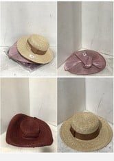 3 X ASSORTED JOHN LEWIS HATS TO INCLUDE STRAW BOATER NATURAL