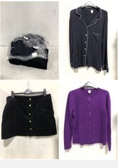 3 X ASSORTED JOHN LEWIS CLOTHING TO INCLUDE BARBOUR HERITAGE BRAND CORDUROY MINI SKIRT BLACK SIZE UNKNOWN