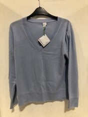 JOHN LEWIS CASHMERE V-NECK SWEATER LIGHT BLUE SIZE 12 RRP- £89