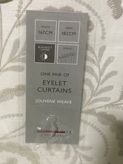 JOHN LEWIS EYELET CURTAINS JOUVENE WEAVE NATURAL 167X182CM RRP- £100