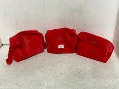 3 X CLARINS AROMA RED VELVET WASH BAGS WITH 3PCS BEAUTY PRODUCTS