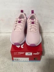 PUMA FLYER FLEX BLACK JUNIOR TRAINERS CHALK PINK/FESTIVAL FUCHSIA SIZE 4