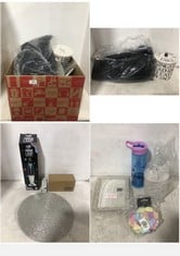 BOX OF ASSORTED HOUSEHOLD ITEMS TO INCLUDE TINC TORNADO LAMP