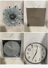 5 X ASSORTED WALL CLOCKS TO INCLUDE ACCTIM CHLOE CLOCK GREY