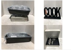 5 X ASSORTED KITCHEN ITEMS TO INCLUDE ANYDAY COOK LOGO BOOK STAND BLACK