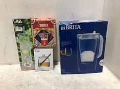 4 X ASSORTED ITEMS TO INCLUDE BRITA GLASS WATER FILTER JUG