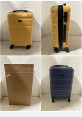 2 X JOHN LEWIS TRAVEL CASES HARDSHELLS SMALL SPINNERS, 1 X NAVY BLUE, 1 X YELLOW