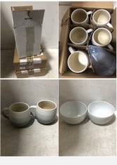 3 X ASSORTED JOHN LEWIS MUGS/BOWLS TO INCLUDE DIPPED GLAZE MUG BLUE