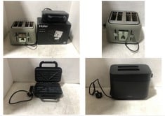 3 X ASSORTED KITCHEN SMALL APPLIANCES TO INCLUDE KENWOOD DUSK COLLECTION 4-SLICE TOASTER SAGE GREEN