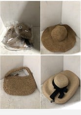 3 X ASSORTED JOHN LEWIS HATS/BAG TO INCLUDE WIDE BRIM DOWN TURN HAT NATURAL