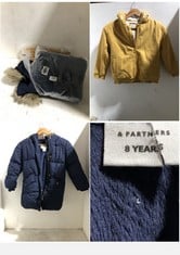 JOHN LEWIS KIDS COAT NAVY WITH FAUX FUR TRIM HOOD SIZE 8YRS TO INCLUDE JOHN LEWIS BORG HOODY JACKET MUSTARD YELLOW SIZE 7YRS