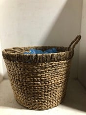 JOHN LEWIS WATER HYACINTH LOG BASKET WITH SEAGRASS TRIM NATURAL