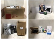 BOX OF ASSORTED HOUSEHOLD ITEMS TO INCLUDE SALTER ARC ELECTRONIC KITCHEN SCALES