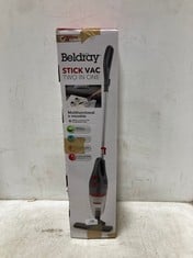 BELDRAY STICK VAC TWO IN ONE TO INCLUDE BELACO VACUUM CLEANER VS-121BEL