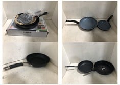 2 X CIRCULON NON-STICK FRYING PANS BLACK 20CM & 28CM