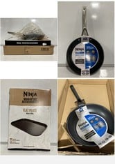 3 X ASSORTED NINJA COOKING ITEMS TO INCLUDE ZERO-STICK 24CM FRYING PAN