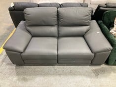 PAVILION 2 SEATER LEATHER POWER RECLINER SOFA CHARCOAL QQJFQ - RRP £949