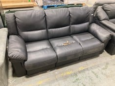 ALBION 3 SEATER LEATHER SOFA BLACK 79DHT - RRP £599