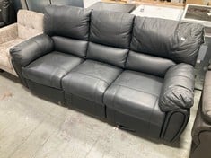 LEIGHTON 3 SEATER LEATHER ELECTRIC RECLINER SOFA BLACK 66CJD - RRP £1449