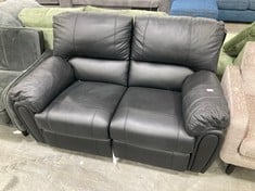 LEIGHTON 2 SEATER LEATHER ELECTRIC RECLINER SOFA BLACK 66CJA - RRP £1249